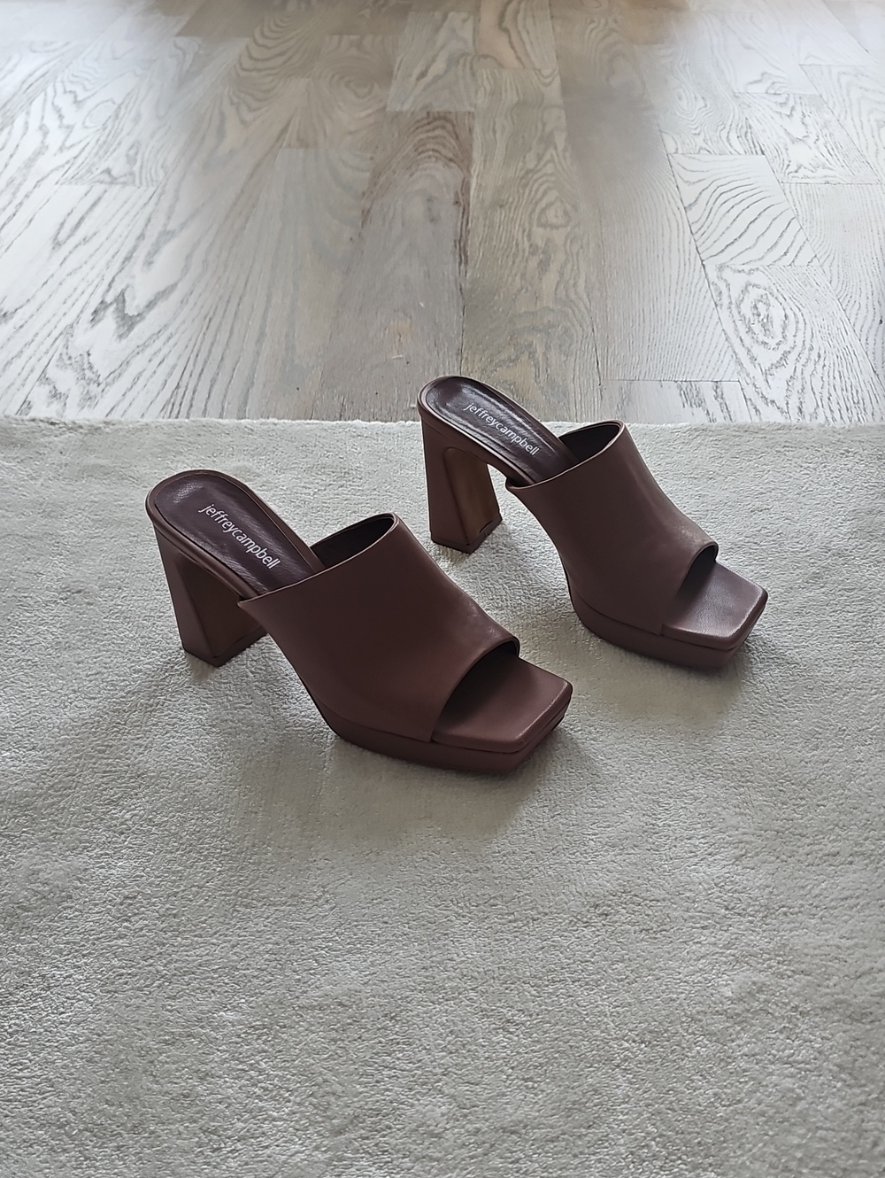 Jeffrey Campbell Leather Platform Mule Heels - Picture 2 of 6